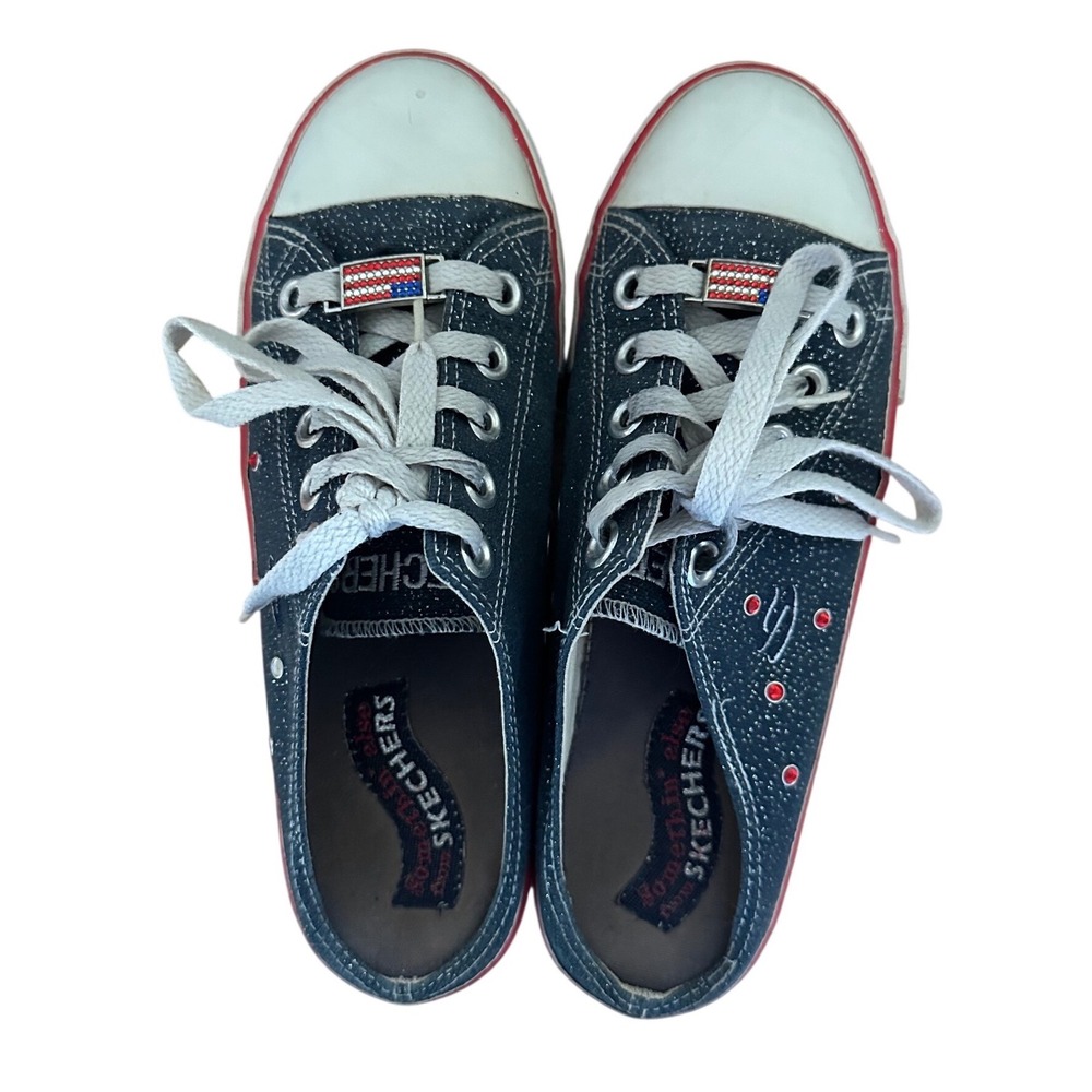 Skechers VTG 90s Y2K Chunky Platform American Flag Slip On Sneakers Size 7.5